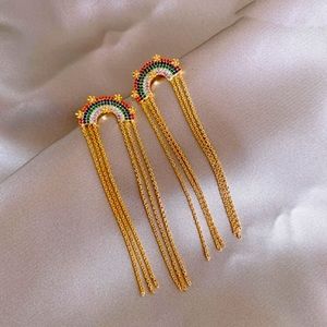 Rainbow 🌈 tassel earrings.